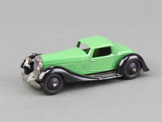 Dinky, a 1948-50 Bentley (36b) in dark green and black with ridged hubs