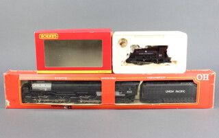 A Riva Rossi-HO 1245 electric locomotive and tender together with a Hornby R2597 Queens Class tank engine and a ditto R2439 industrial locomotive boxed 