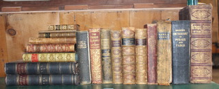 "Byron's Works with Notes and Illustrations" volumes 1 and 2, half leather bound, together with a small quantity of other books 