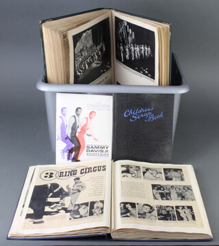 A scrap book relating to Jerry Lee Lewis, Danny Kay etc, Dean Martin and Sammy Davis Junior fan club items and a collection of black and white photographs 