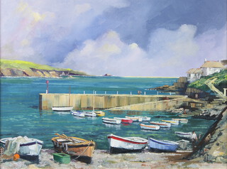 Alan King, oil on board, "Portscatho Cornwall" signed 29cm x 39cm
 
