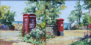 Alan King, oils on board, a pair, signed "Call From The Sea" and "Post From the Sea" 11cm x 11cm  