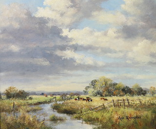 Ann Knowler, oil on board "After The Rain Pevensey Marshes" 24cm x 29cm 