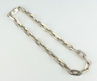 A silver flat link necklace 219 grams 