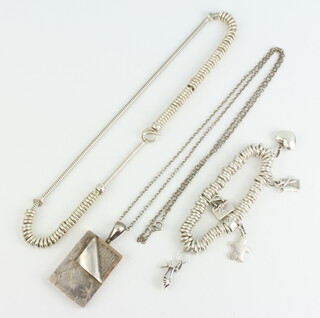 An aesthetic style locket and chain, a bracelet and necklace 