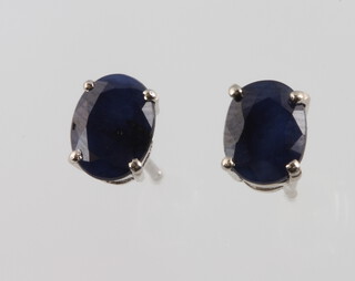 A pair of sapphire studs