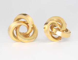 A pair of 9ct yellow gold triple loop earrings 7.3 grams 