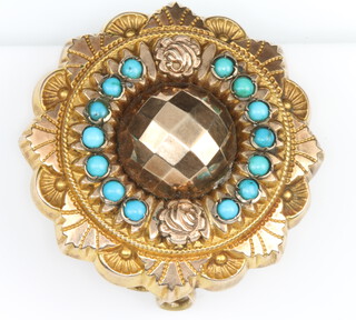 A 9ct Victorian turquoise brooch 4.8 grams 