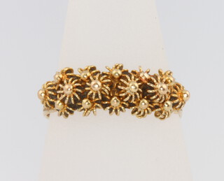 An 18ct yellow gold filigree ring size M, 2.9 grams