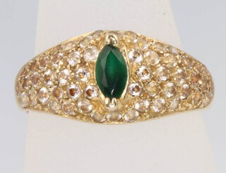 A 14ct gem set dress ring size N, 3.1 grams