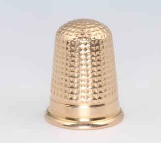 An Edwardian 15ct yellow gold thimble Chester 1909, 5.1 grams 