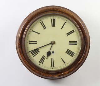 Winterhalder and Hofmeier, a wall clock with 24cm dial, 7cm back plate, contained in an oak case 