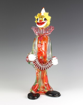 A Murano glass figure of a clown 36cm 