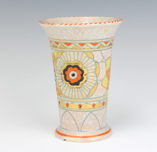 Charlotte Rhead, a Crown Ducal vase with floral decoration 15cm 