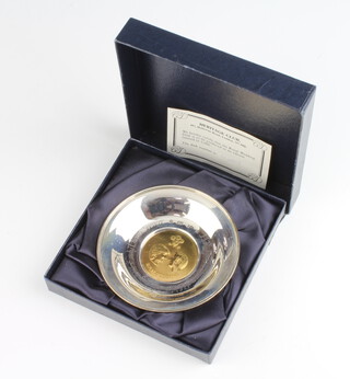 A silver commemorative dish Royal Wedding 29th July 1981, London 1981, 64 grams gross, boxed 