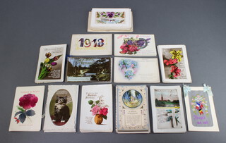 17 First World War embroidered postcards and other postcards