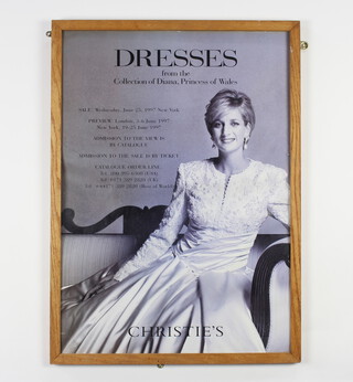 A poster for The Dresses From The Collection of Diana Princess of Wales Christies sale 69cm x 48cm 