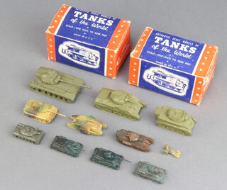 Two Authenticast tanks of the world and other model tanks and figures 
