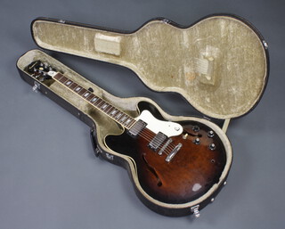 An Epiphone Riviera ASB electric guitar, cased 