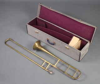 Boosey and Co, a Class A brass trombone no. 61536, cased