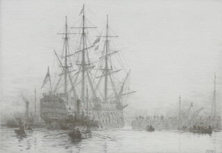 William Lionel Wyllie (1851-1931), etching, "HMS Victory Entering Dry Dock", limited edition 57/950, 23cm x 33cm 
