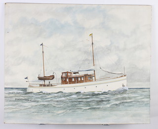Brian V Williams 1926, watercolour on board, maritime study, unframed 48cm x 59cm 