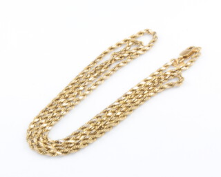 An 18ct yellow gold necklace, 54cm, 8.9 grams 
