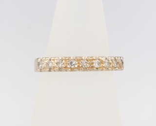 A 18ct yellow gold diamond ring size L 1/2, 4 grams