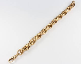 A 9ct yellow gold fancy link bracelet 16 grams, 19cm  