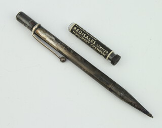 A silver cased propelling pencil London 1947