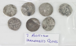 Seven various early English hammered silver coins 