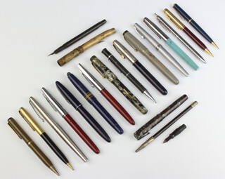 A Mentmore 46 fountain pen, a Summit fountain pen (f), a blue Hema 56 ditto (f), a marble Waterman ditto, Parker ditto and 6 other fountain pens 
