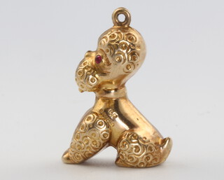 A 9ct yellow gold poodle charm 2.8 grams 