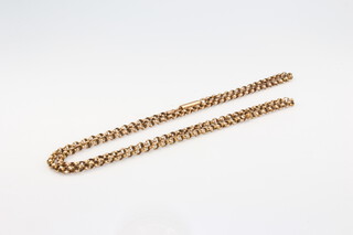 A 9ct yellow gold box link necklace 48cm, 5.1 grams