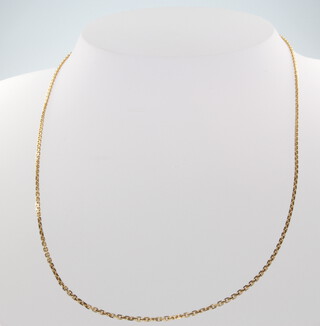 An 18ct yellow gold fancy link chain, 38cm, 2.8 grams 