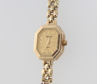 A lady's 9ct yellow gold Ingersoll wristwatch 