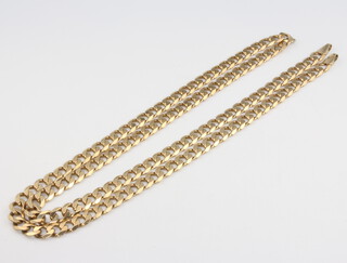 A 9ct yellow gold flat link necklace 23.3 grams, 56cm 