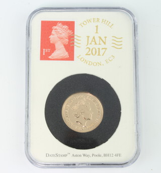 A UK bi-centenary date-stamp sovereign, 2017, boxed 