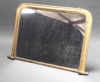 A 19th Century D shaped over mantel mirror contained in a gilt frame 83cm h x 123cm 