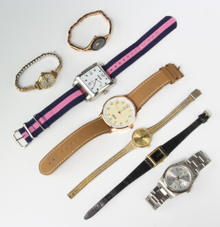 A lady's gilt cased Montine wristwatch and minor wristwatches 