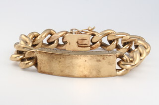 A gentleman's 9ct yellow gold identity bracelet, 136 grams 