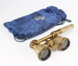 A pair of Victorian gilt and mother of pearl opera glasses 