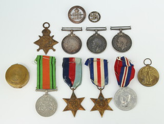 A First World War trio of medals to 3/5792 Pte.S.Hunt.Dorset.R. a pair to RNA.16769 Q.R T.H. Pettit comprising British War medal and Naval  Long Service and Good Conduct medal together with 3 Second World War medals etc 