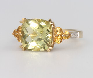 A 9ct yellow gold gem set dress ring 4.3 grams, size N 