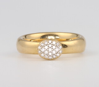 An 18ct yellow gold diamond ring, 8.6 grams, size K 