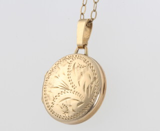 A 9ct yellow gold locket and chain 3.2 grams 