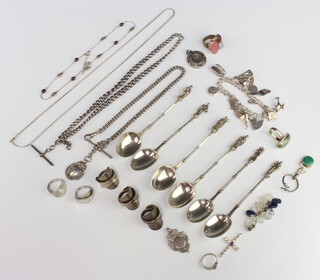 A quantity of silver jewellery 338 grams 