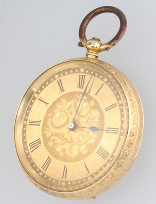 A lady's Edwardian 18ct yellow gold fob watch 35mm 