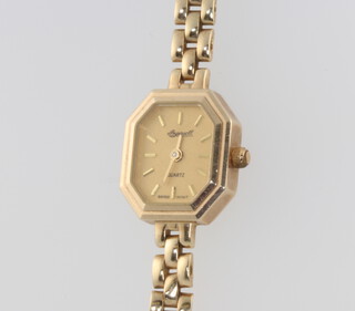 A lady's 9ct yellow gold Ingersoll wristwatch gross 16 grams