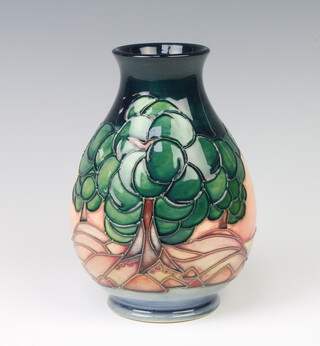 A Moorcroft baluster vase decorated Mamoura design by Sally Tuffin, circa 1993 impressed marks 18cm 